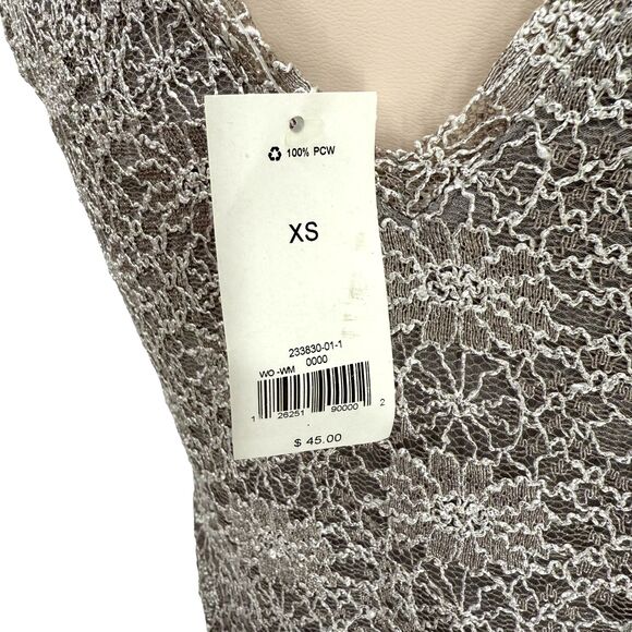 Banana Republic Floral Lace Overlay Tank Top Size XS Gray Career Office NWT - Picture 11 of 13